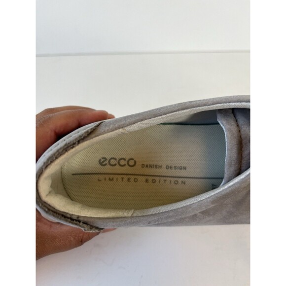 Ecco Soft 2.0 Walking Shoe Sneaker Grey Nubuck Leather Size Euro 37/US 6/6.5 - Picture 10 of 12